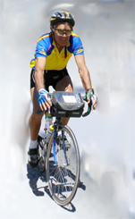 Jean-Pierre Roucoules à vélo